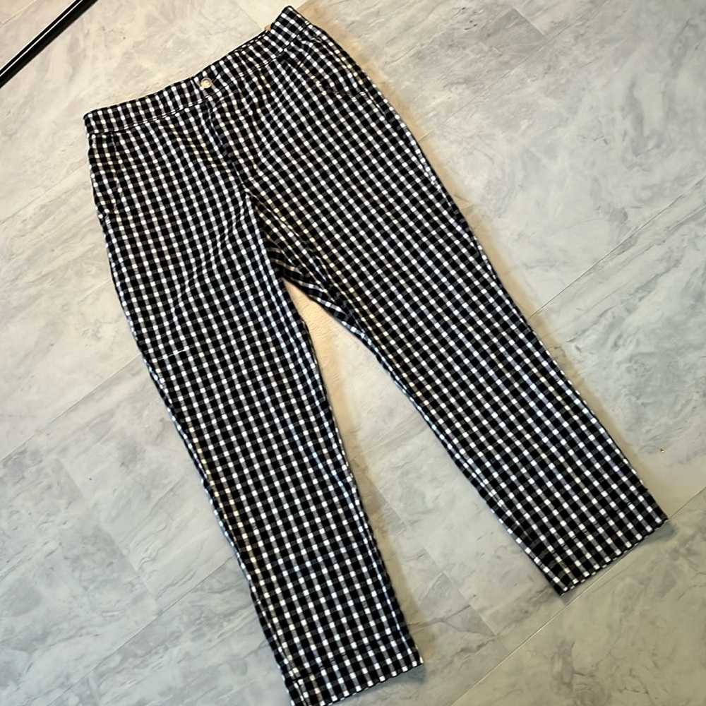 Hollister Pants high waist  crop /ankle front pockets  black/white check Sz M Jr